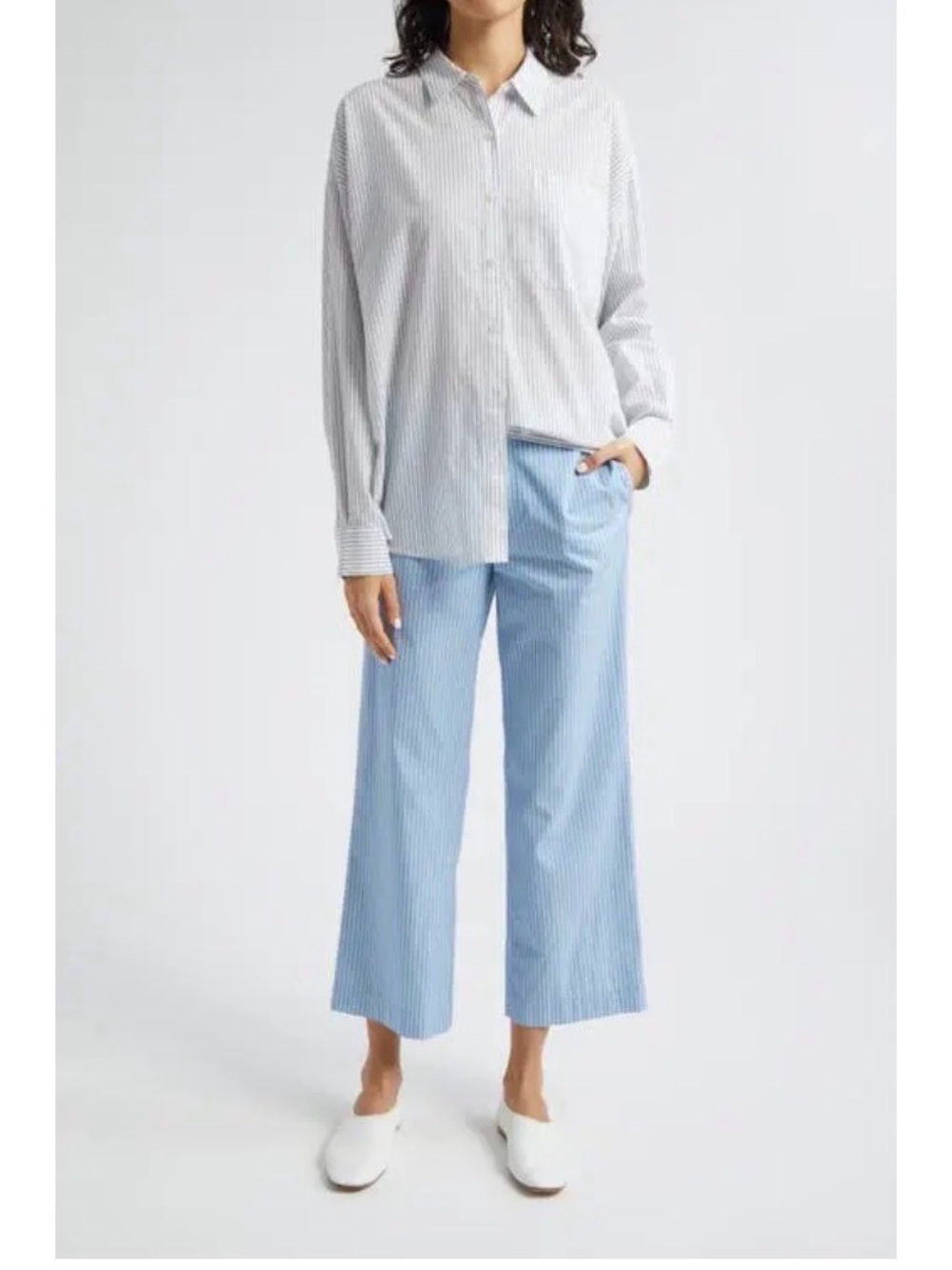 ATM Anthony Thomas Melillo Light Blue Cropped Wide-Leg Pants Size 6